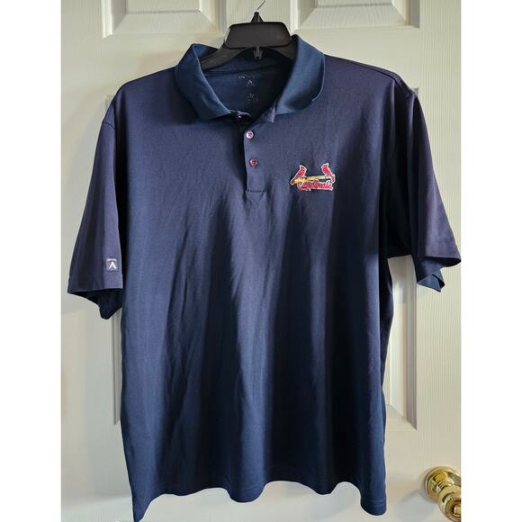 Men's St. Louis Cardinals Polo Shirt Size XL Blue Embroidered Logo MLB Baseball - Picture 1 of 10